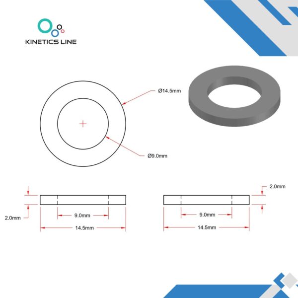 Kinetics Line Flachdichtung 3/8 Zoll (14.5 x 9 x 2 mm)